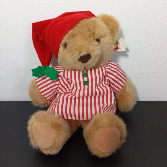 Vintage DAKIN Teddy Bear Christmas 15275 I IN MY CAP New Original Tags RARE FIND
